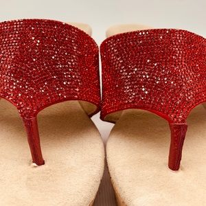 Reba “radiant red” Wedge Sandals